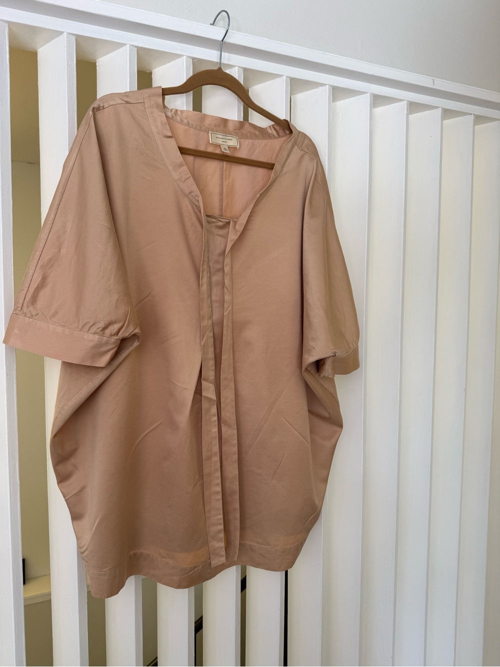Anthropologie Moulinette Soeurs Tie-Neck Dolman Blush/Soft Rose Gold - Picture 4 of 14